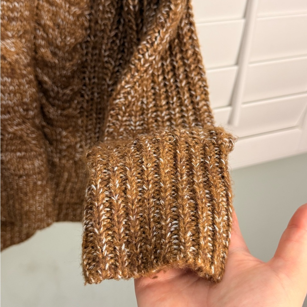 Universal Thread Camel Brown Cable Knit Cowl Neck… - image 8